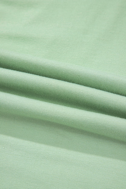 Grass Green Loose Half Sleeve V Neck Knit Romper