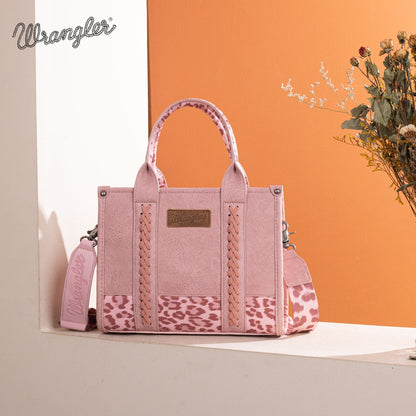Wrangler Leopard Print Concealed Carry Tote/Crossbody - Pink - Chic Meadow Boutique