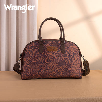 Wrangler Vintage Floral Printed Duffle Bag - Coffee - Chic Meadow Boutique