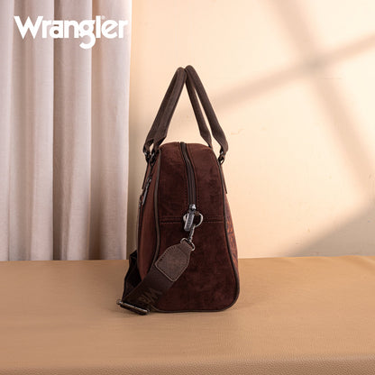 Wrangler Vintage Floral Printed Duffle Bag - Coffee - Chic Meadow Boutique