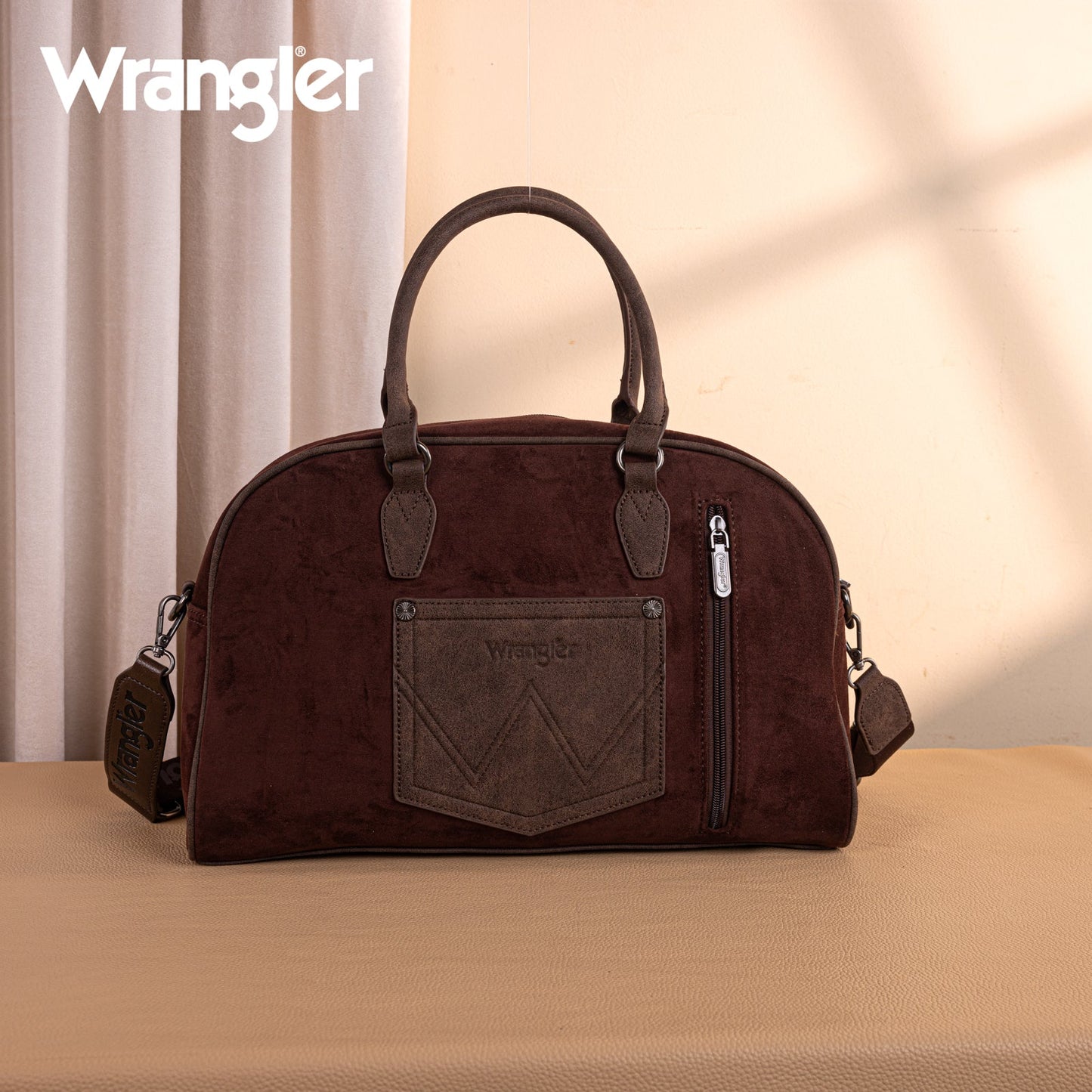Wrangler Vintage Floral Printed Duffle Bag - Coffee - Chic Meadow Boutique