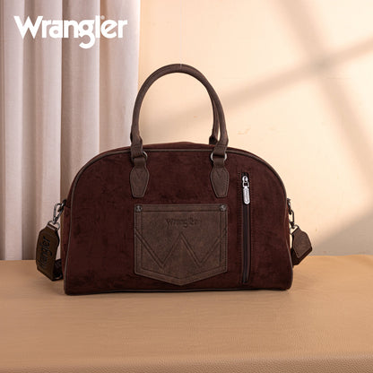 Wrangler Vintage Floral Printed Duffle Bag - Coffee - Chic Meadow Boutique