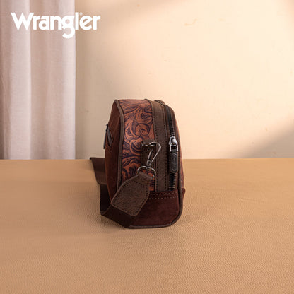 Wrangler Vintage Floral Printed Small Crossbody Bag - Coffee - Chic Meadow Boutique