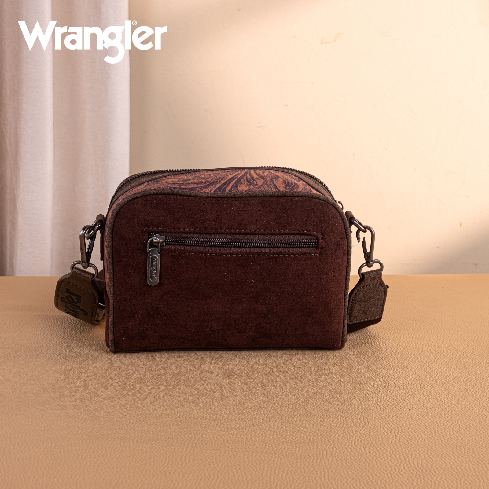 Wrangler Vintage Floral Printed Small Crossbody Bag - Coffee - Chic Meadow Boutique