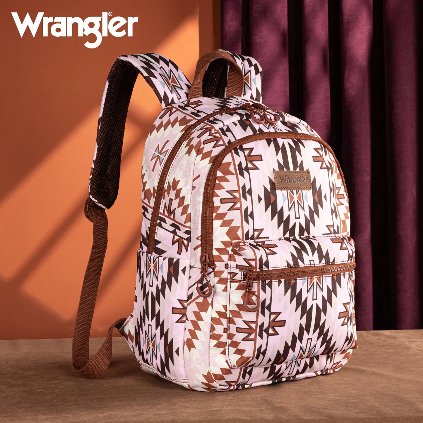 Wrangler Aztec Print Backpack -Light Brown