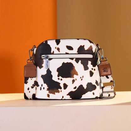 Wrangler Cow Print Crossbody Bag - Brown - Chic Meadow Boutique 