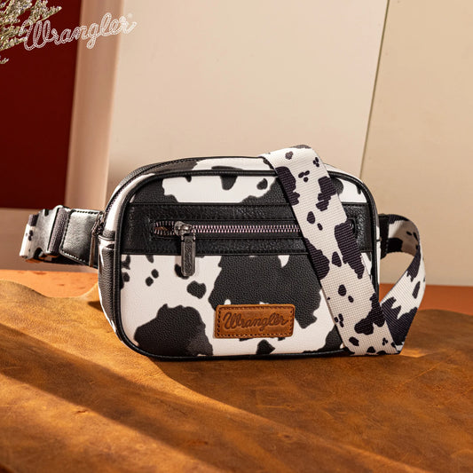 Wrangler Cow Print Belt-Bag - Black