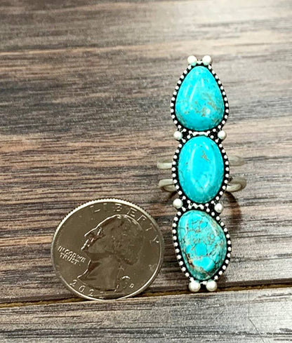 750395, Turquoise Adjustable Ring