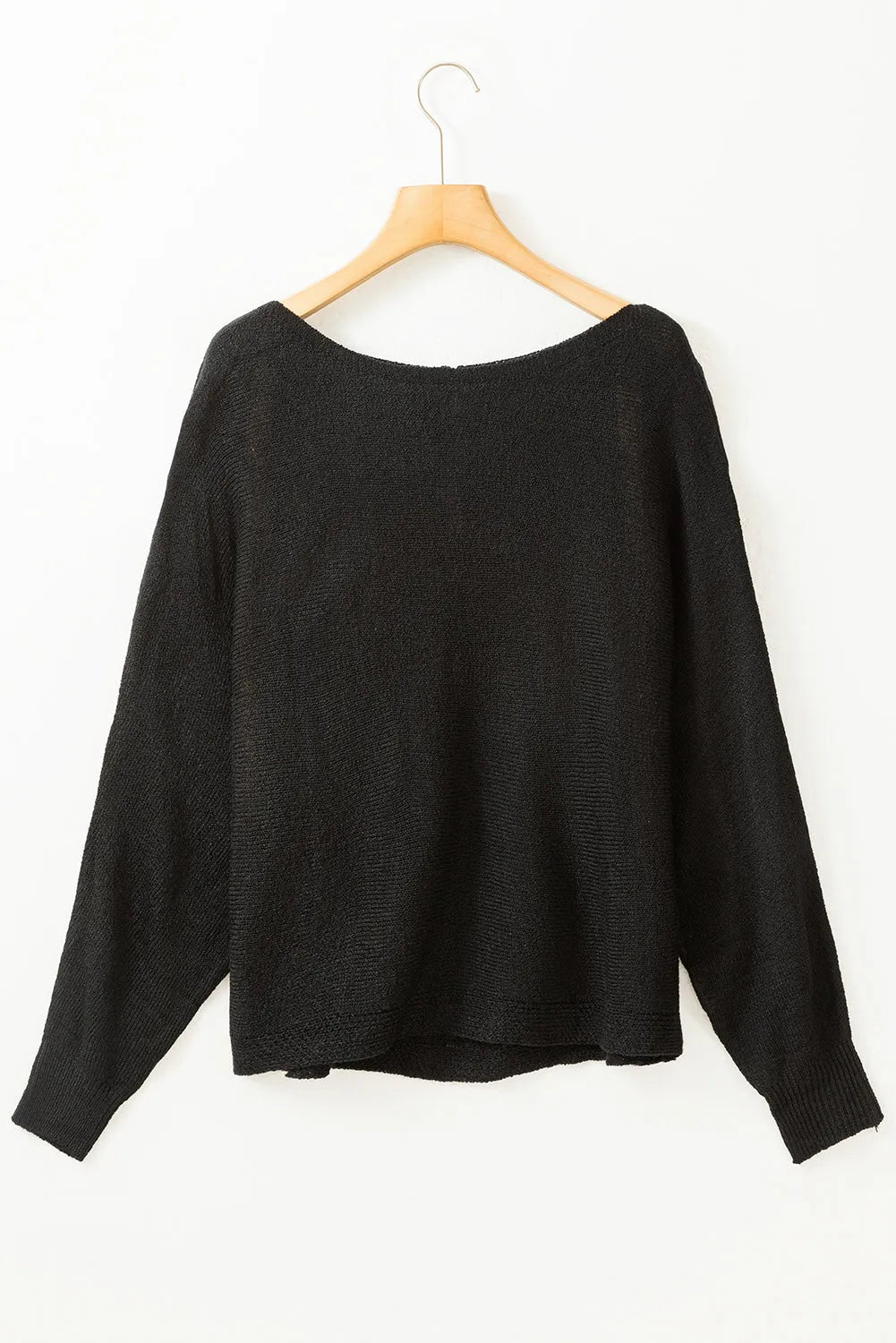 Black Ribbon Bow Knot Dolman Sleeve Sweater - Chic Meadow Boutique 