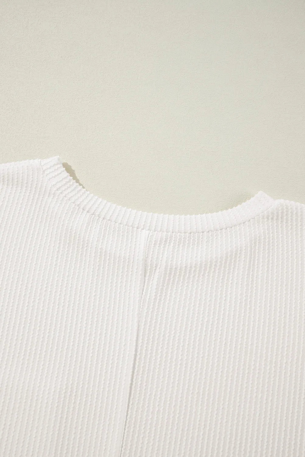 White Plus Size Ribbed Textured Long Sleeve T Shirt - Chic Meadow Boutique 