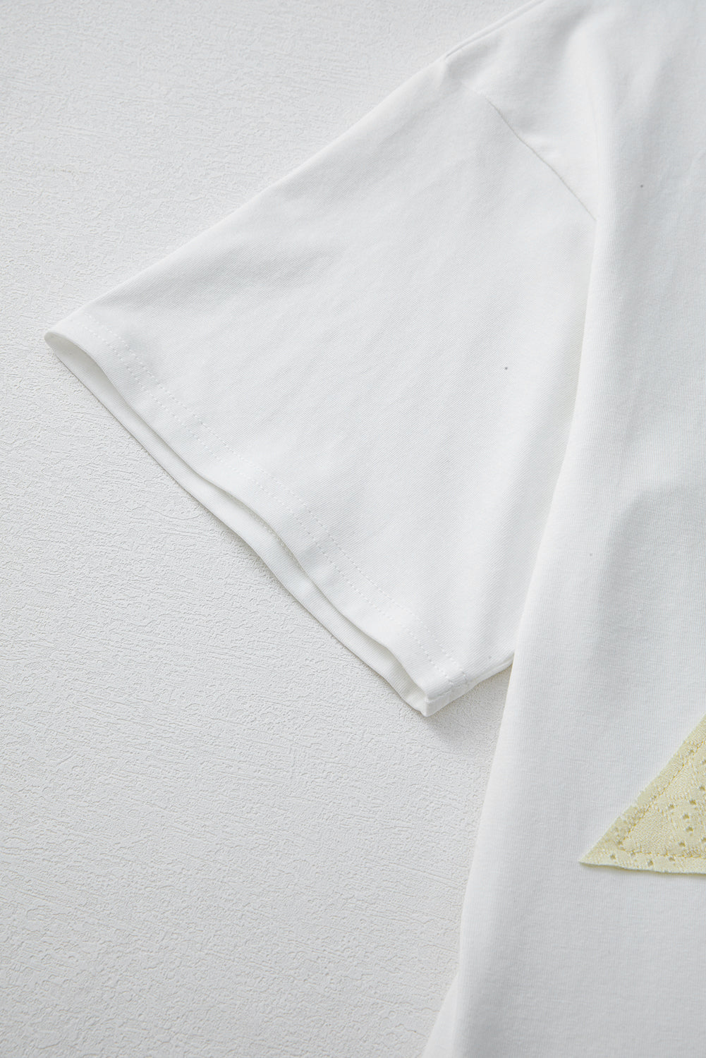 White Star Layered Patched Graphic Drop Shoulder Half Sleeve Loose Tee