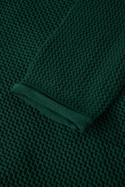 Blackish Green Plus Size Golden Accent Buttons Short Sweater Cardigan