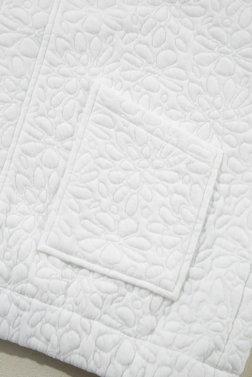 White Floral Quilted Jacket - Chic Meadow Boutique 