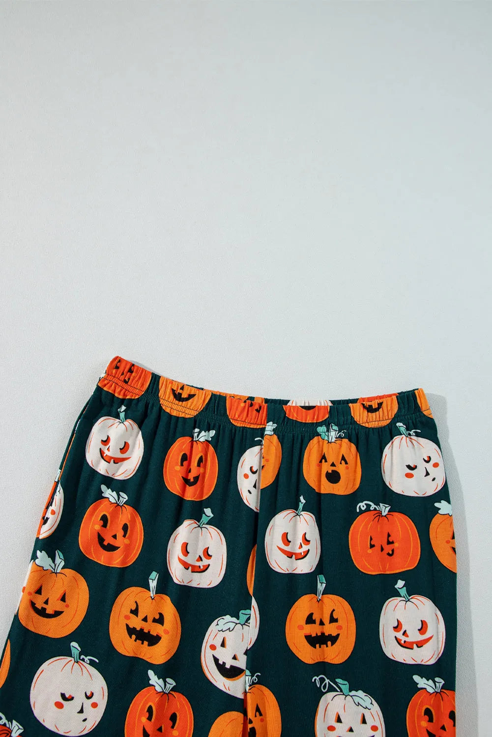 Orange Halloween Pattern Short Sleeve Shirt Pajama Set - Chic Meadow Boutique 