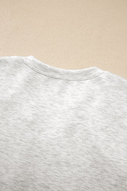 Light Grey Solid Color Jacket Style Open Front Sweatshirt