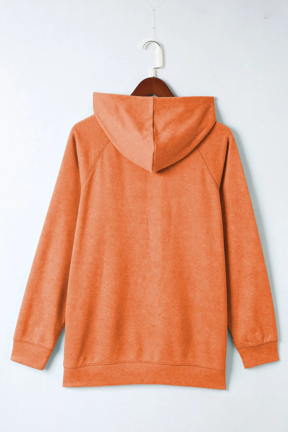 Orange Mineral Wash Kangaroo Pocket Drawstring Pullover Hoodie - Chic Meadow Boutique 