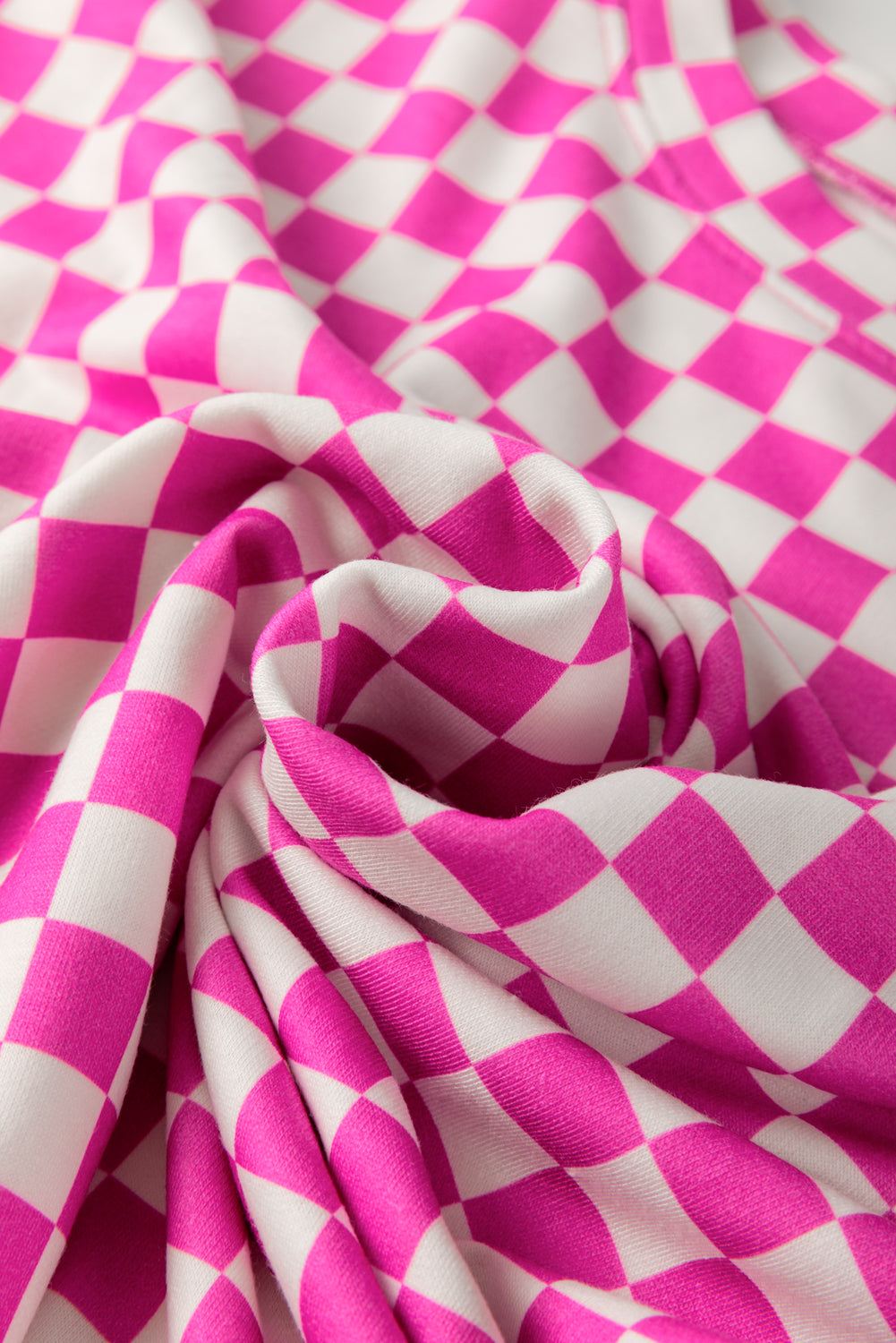 Rose Checkered Top and Short Casual 2pcs Set