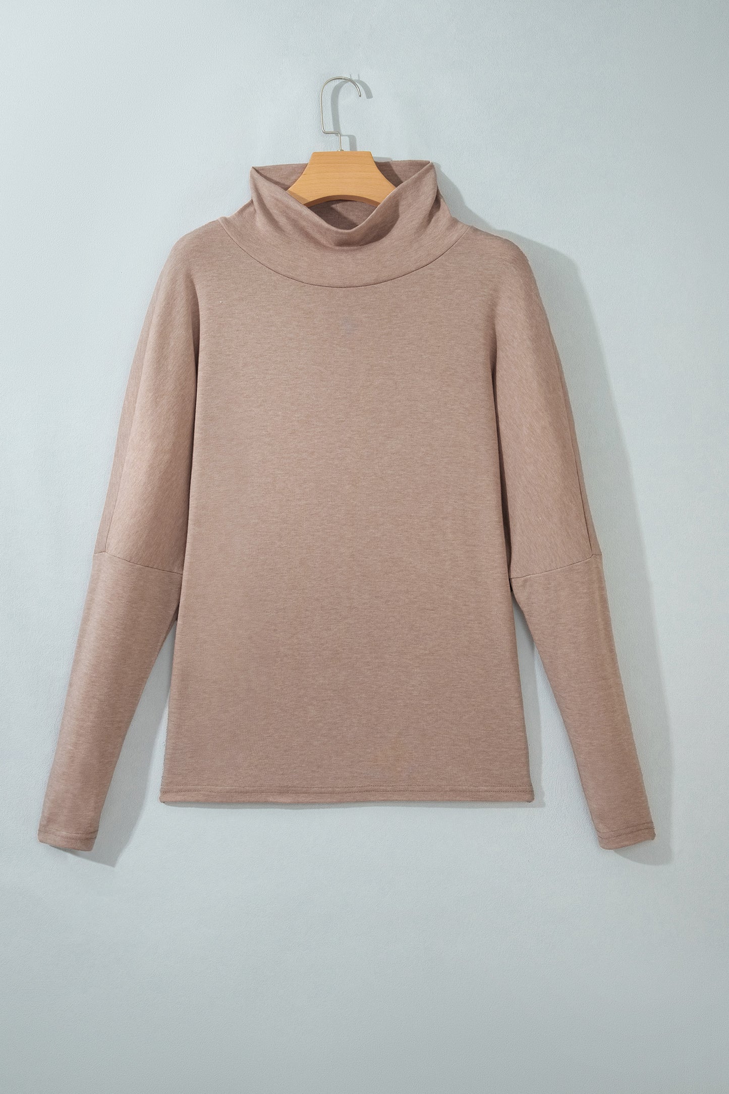 Smoke Gray High Neck Long Sleeve Shift Blouse