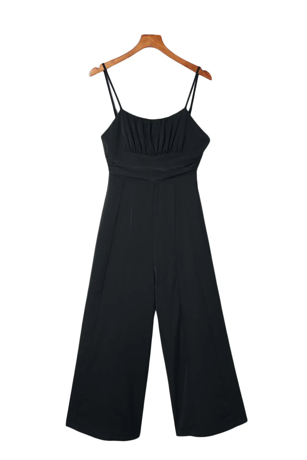 Black Spaghetti Straps Backless Knot Wide-Leg Jumpsuit - Chic Meadow Boutique 