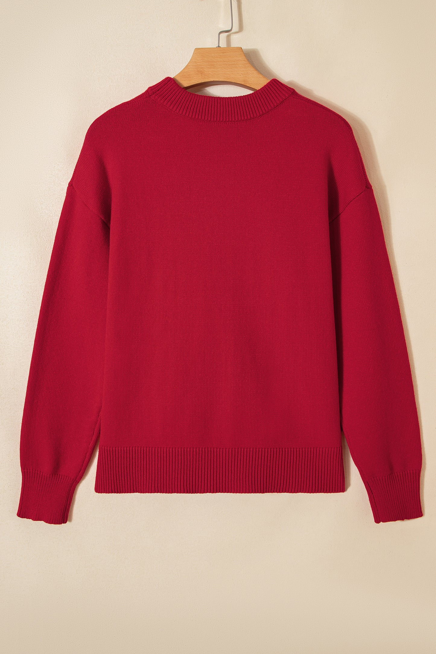 Fiery Red Sequined Bow Graphic Christmas Holiday Sweater