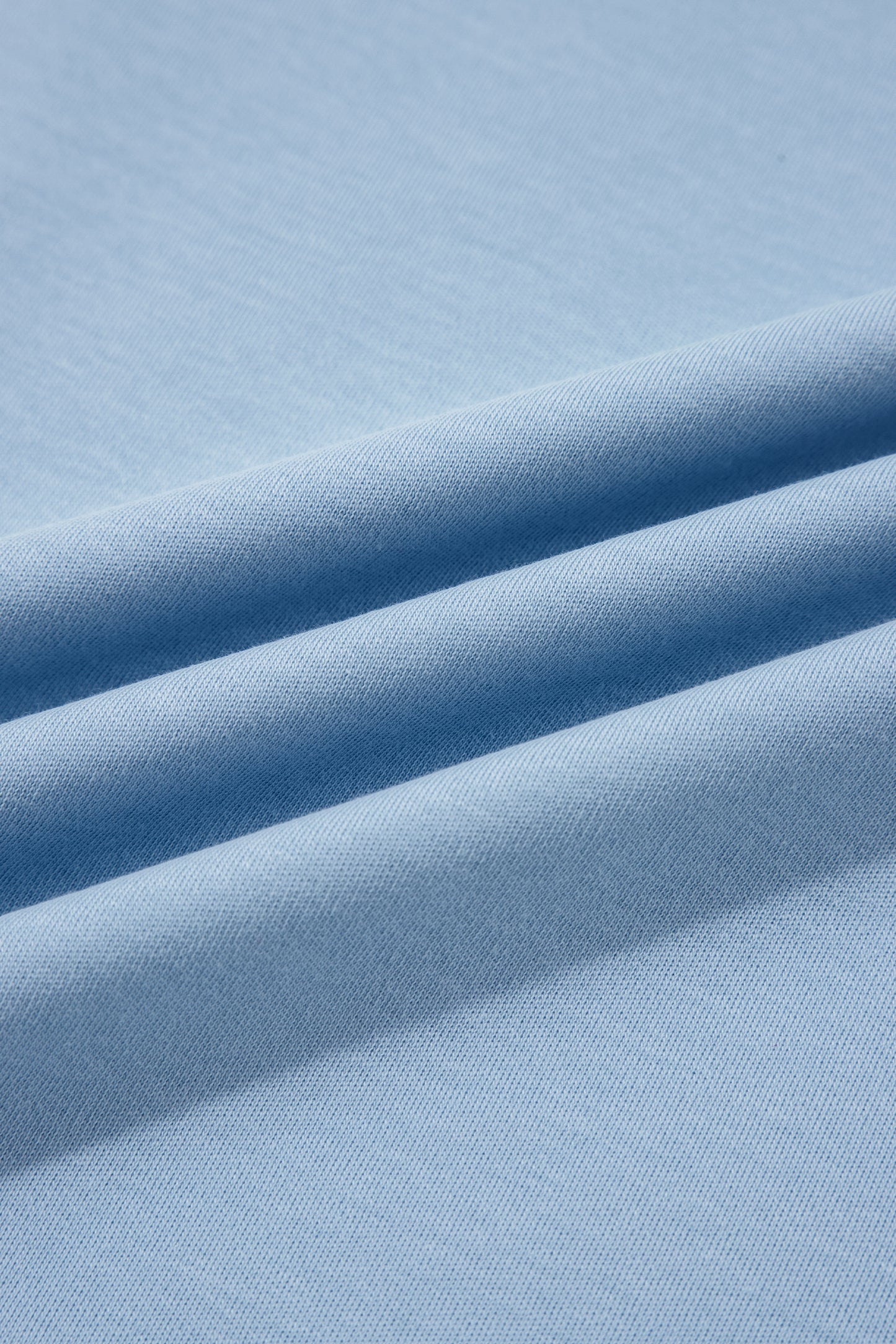 Beau Blue Solid Color High Neck Oversize Tee