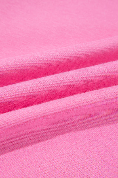 Bright Pink Exposed Seam Detail Reversible Double Wear Plus Size Sweatshirt