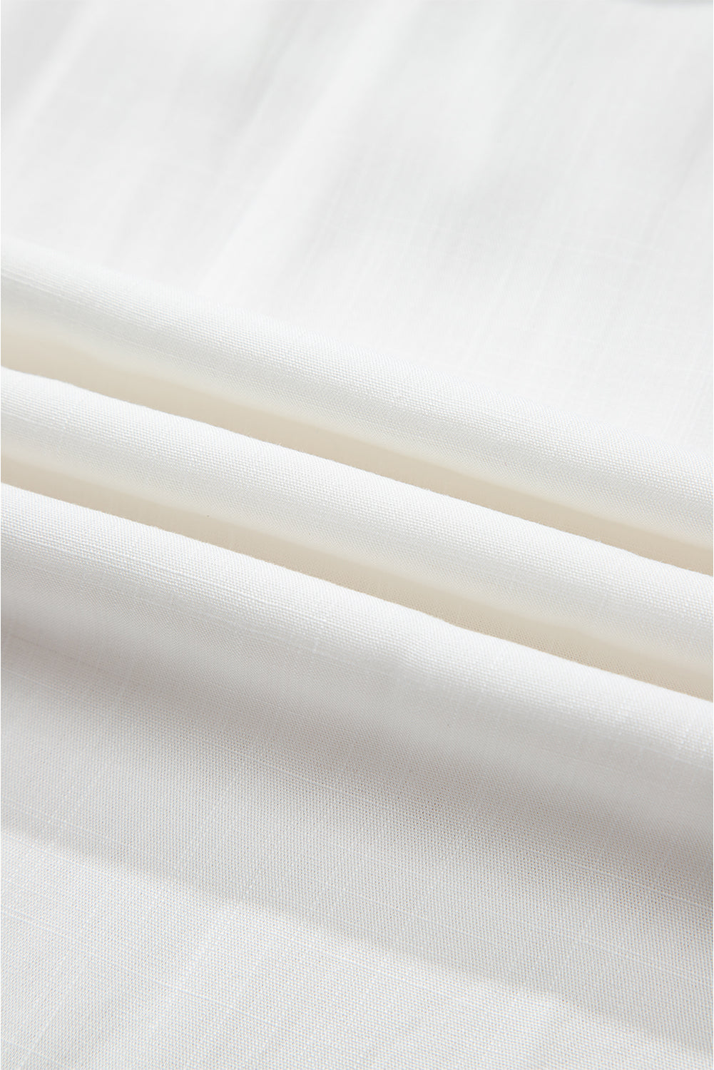 White Floral Embroidered Drawstring V Neck Blouse