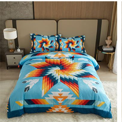 Hand Quilted Micromink Queen Blanket Twist Star