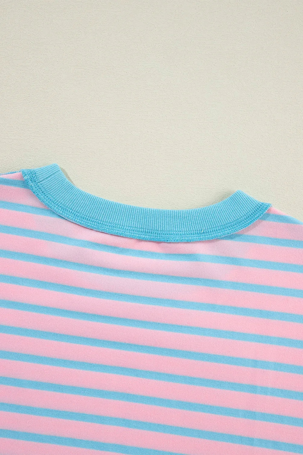 Pink Stripe Contrast Trim High Low Pullover Tunic Sweatshirt - Chic Meadow Boutique 