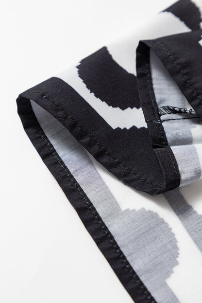 Black Abstract Dot Flower Print Tank Top