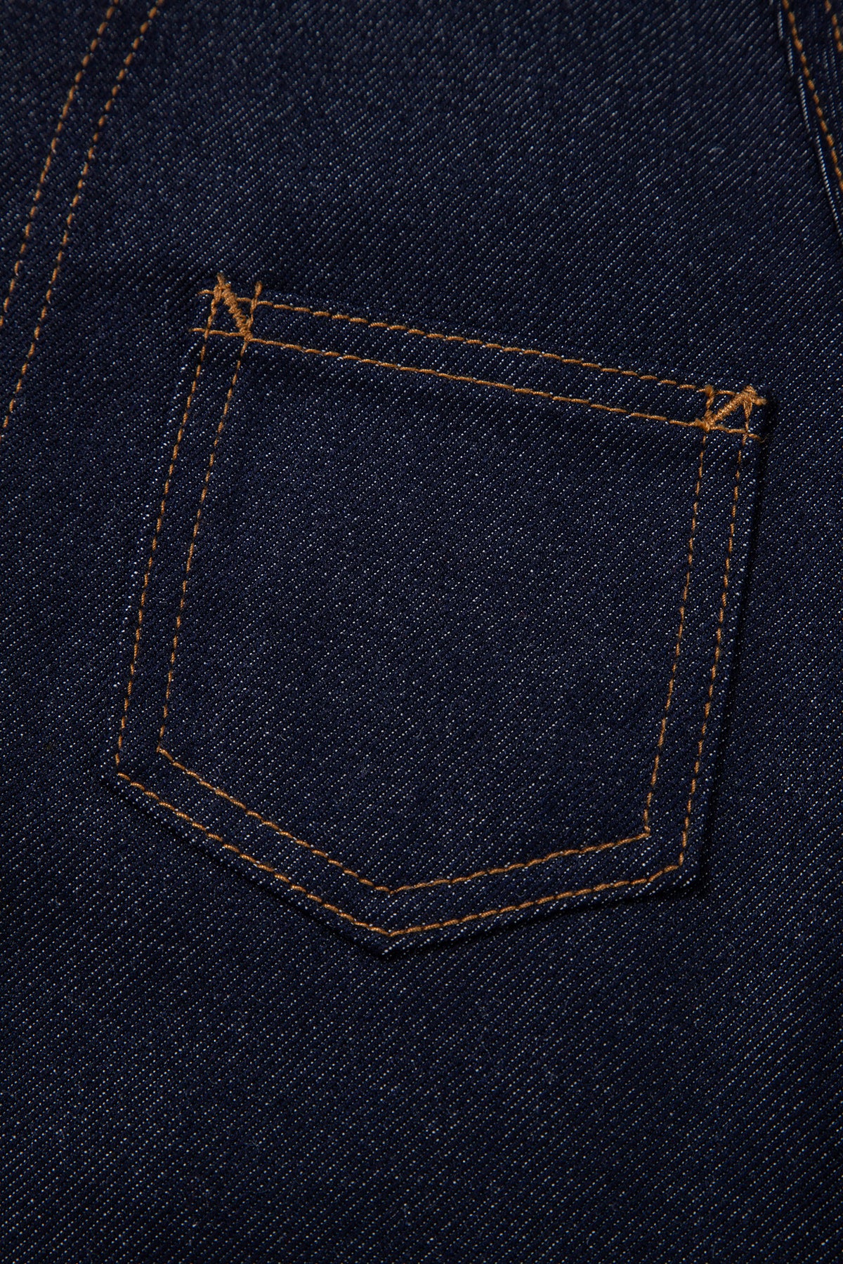 Navy Blue Contrast Collar Stitched Detail Button Denim Jacket