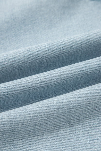 Beau Blue Frayed Cropped Straight Jeans