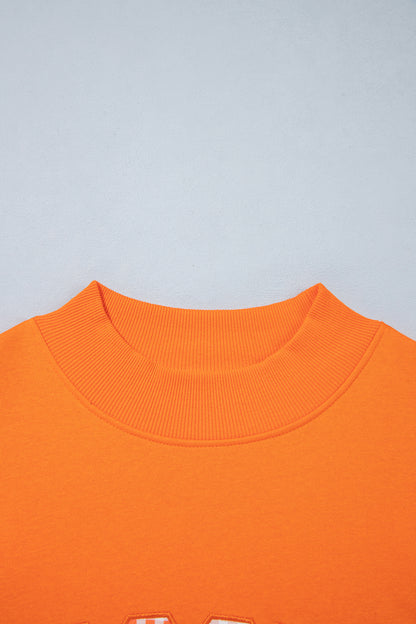 Carrot Gingham Plaid Oversized Pullover Sweatshirt