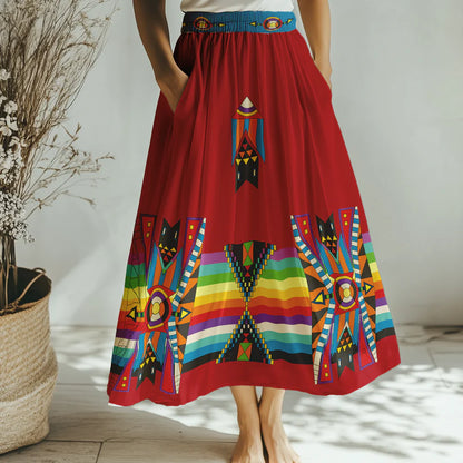 Blooming Spirit Geometric Skirt by 49DZINE