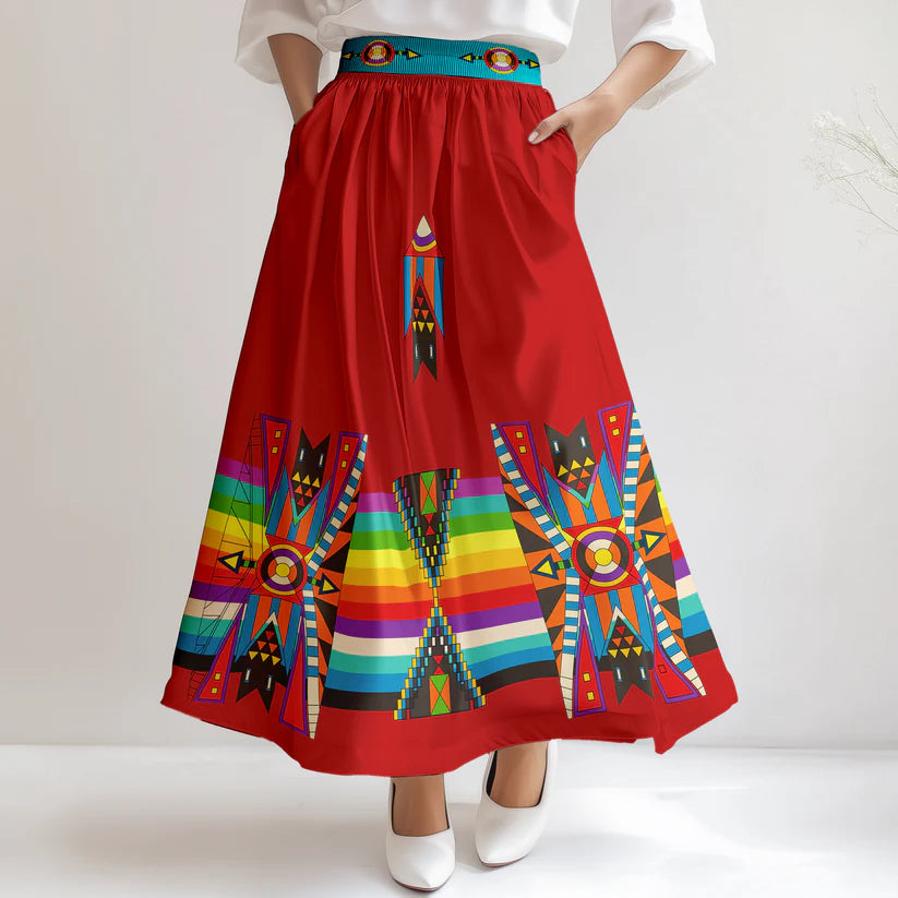 Blooming Spirit Geometric Skirt by 49DZINE