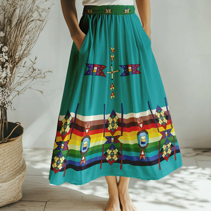 Flames of Heritage Geometric Skirt by 49DZINE