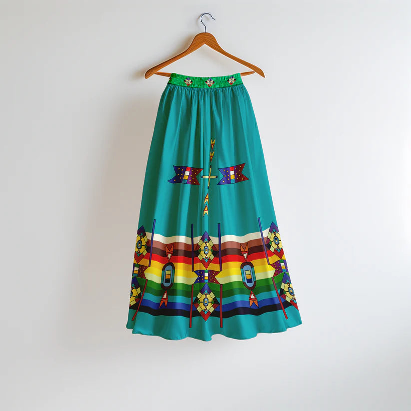 Flames of Heritage Geometric Skirt by 49DZINE