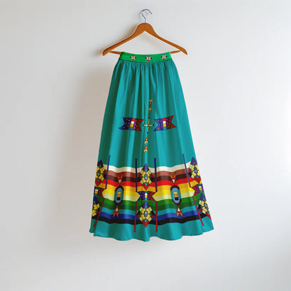Flames of Heritage Geometric Skirt by 49DZINE
