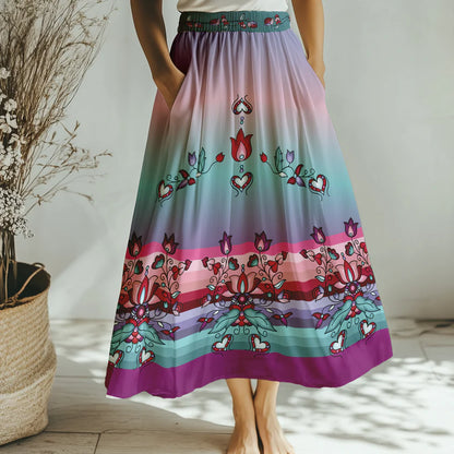 Snowlit Petal Dreams Skirt by 49DZINE