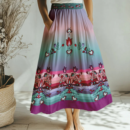 Snowlit Petal Dreams Skirt by 49DZINE