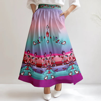 Snowlit Petal Dreams Skirt by 49DZINE