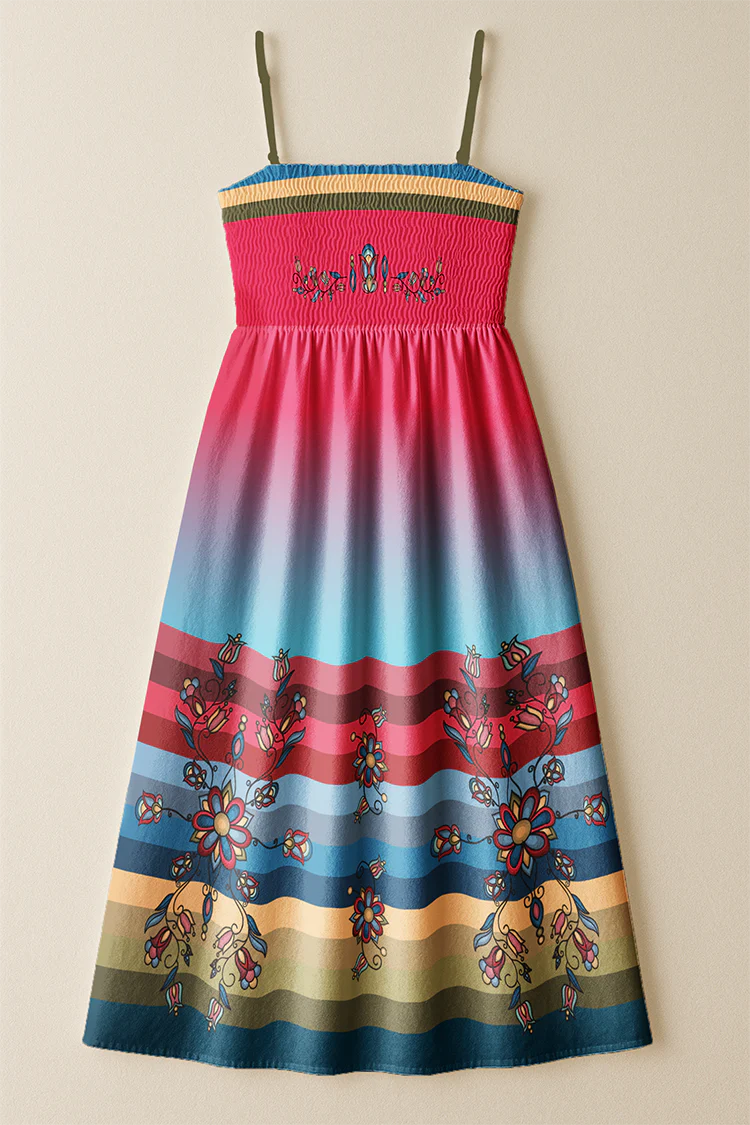 Frozen Petal Cascade Smock Top Dress by 49DZINE