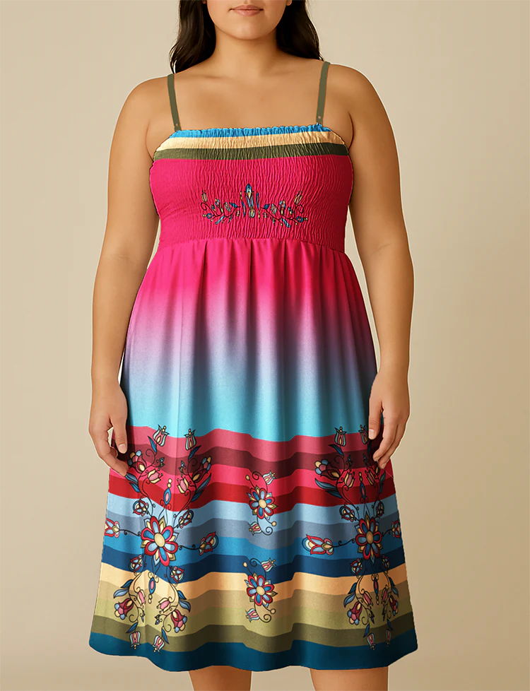 Frozen Petal Cascade Smock Top Dress by 49DZINE
