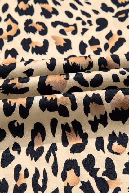 Parchment Leopard Drawstring Flowy Wide Leg Pants