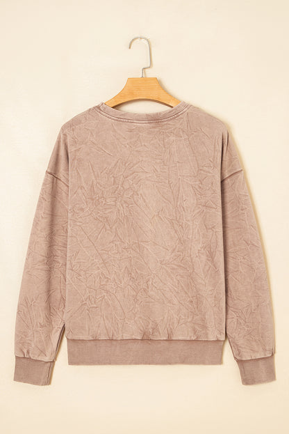 DUNE saved by grace Letter Embroidery Mineral Wash Loose Sweatshirt