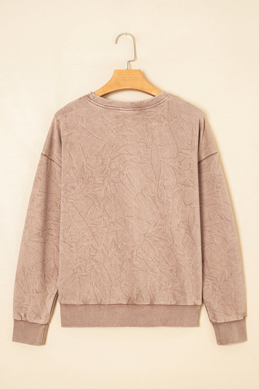 DUNE saved by grace Letter Embroidery Mineral Wash Loose Sweatshirt