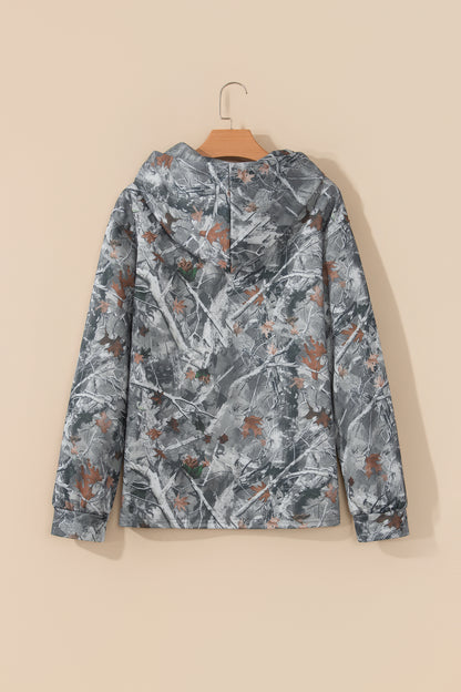 Beige Woodland Camouflage Print JESUS LOVES YOU Tunic Hoodie