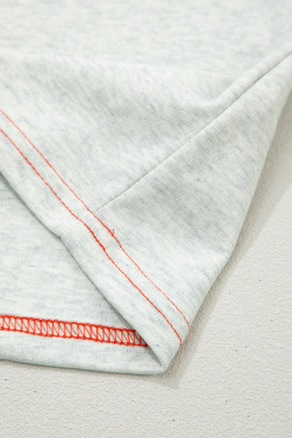 Light Grey Reversible Contrast-Stitched T-Shirt
