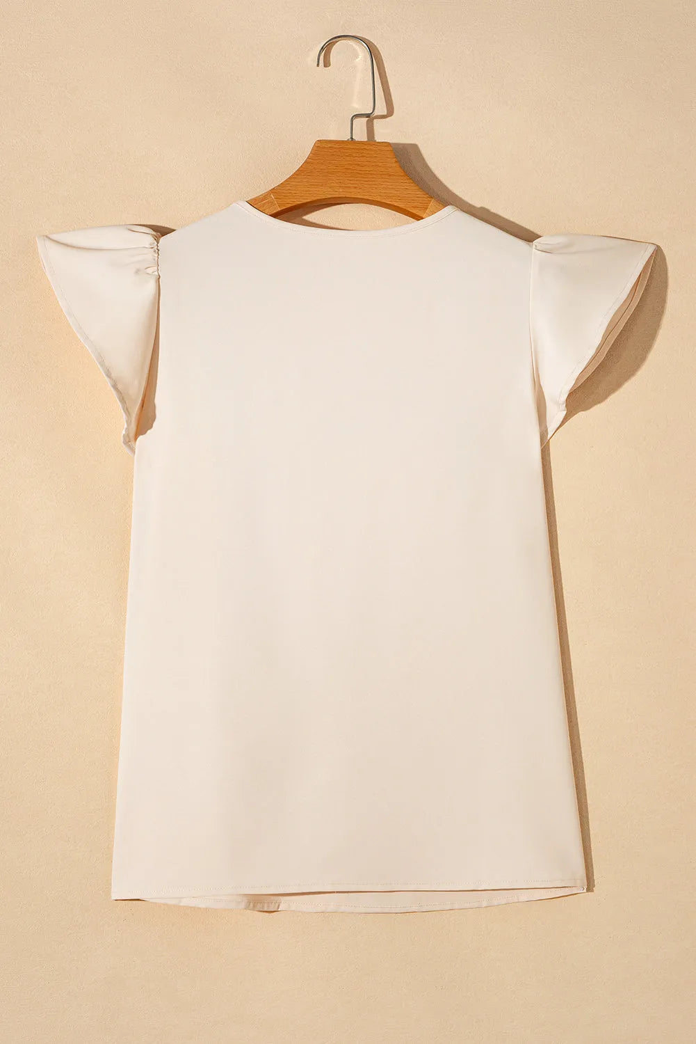 White Butterfly Sleeve V Neck Blouse - Chic Meadow Boutique 