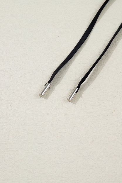 Black Flounced Bracelet Sleeve V Neck Tiered Maxi Dress